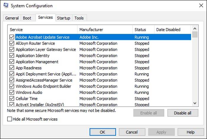 Computer Support – MSConfig
